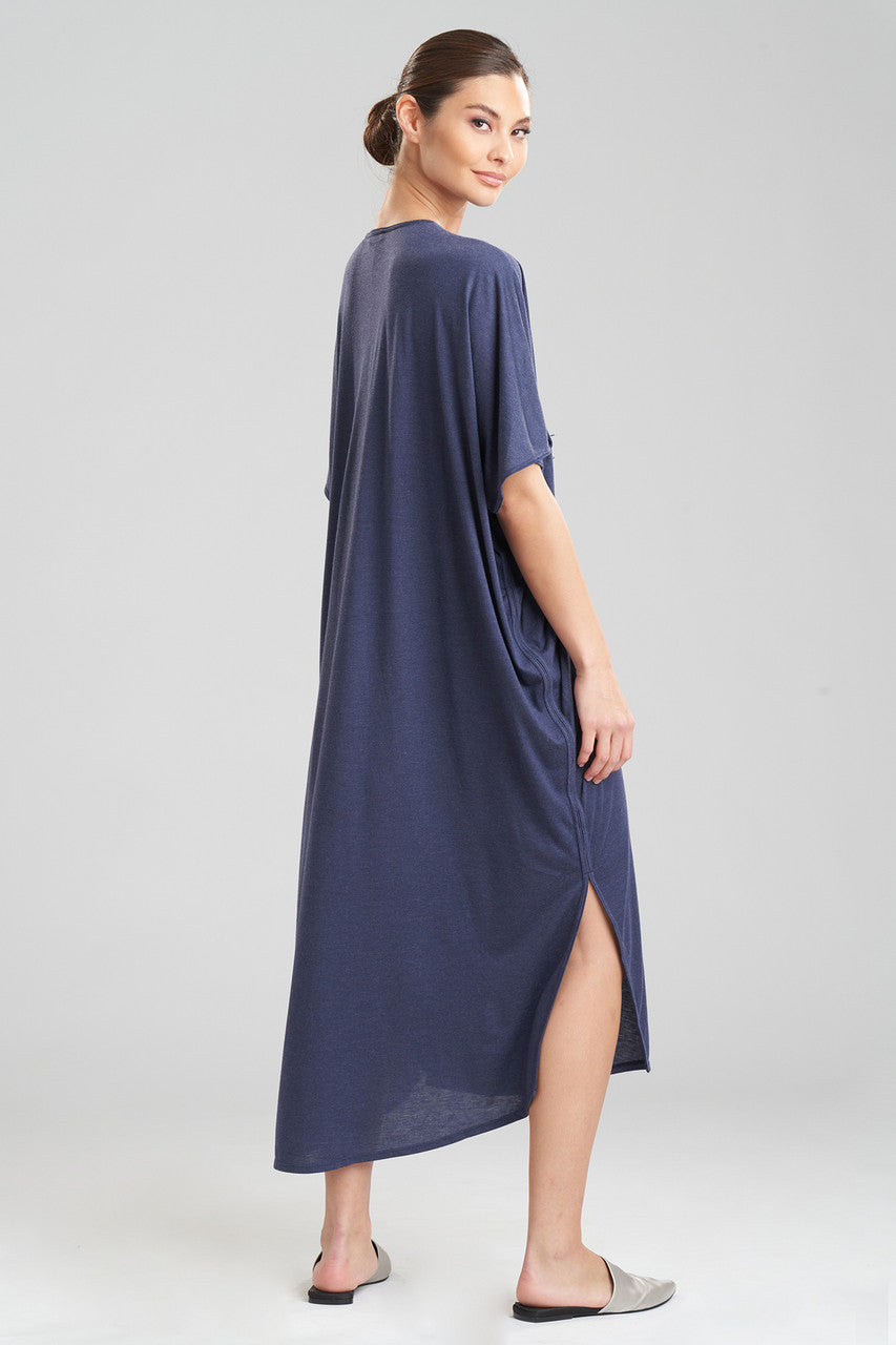 Buy Shangri-La TENCEL™ Caftan in Heather Night Blue Online Heather Night Blue