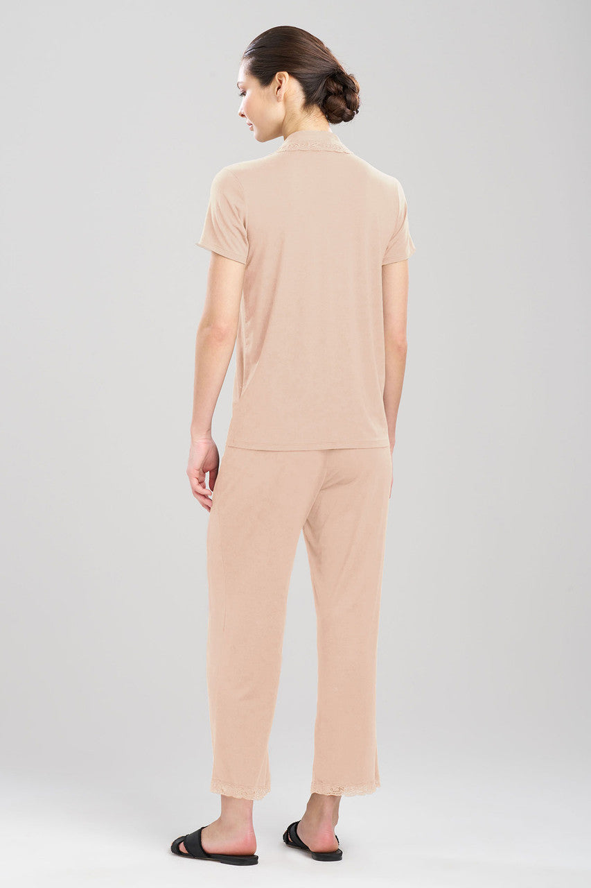 Buy Feathers Essentials Lenzing™ Ecovero™ Viscose Lace Applique Trim PJ in Café Online Café