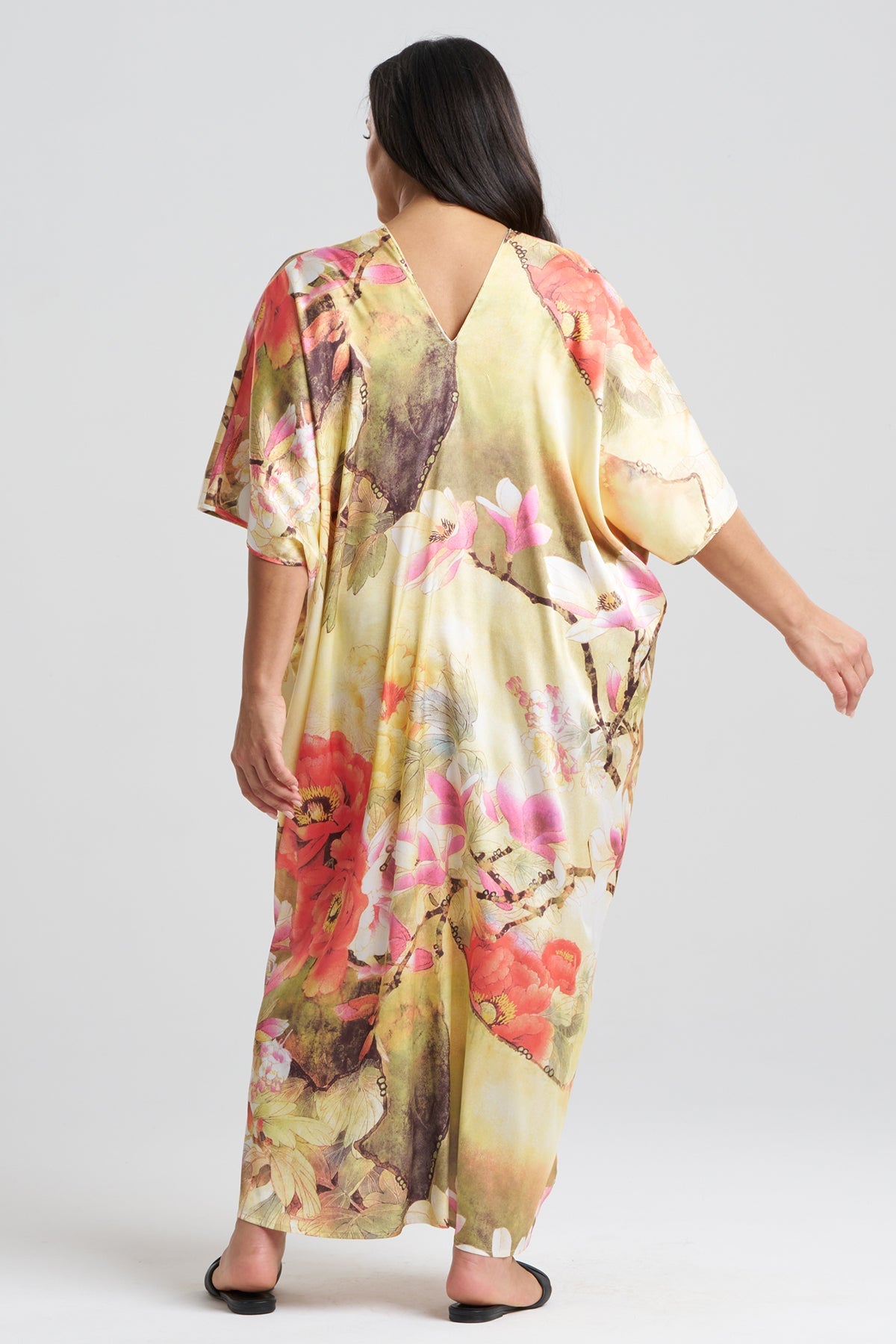 Floral Garden V-Neck Caftan Golden Hour
