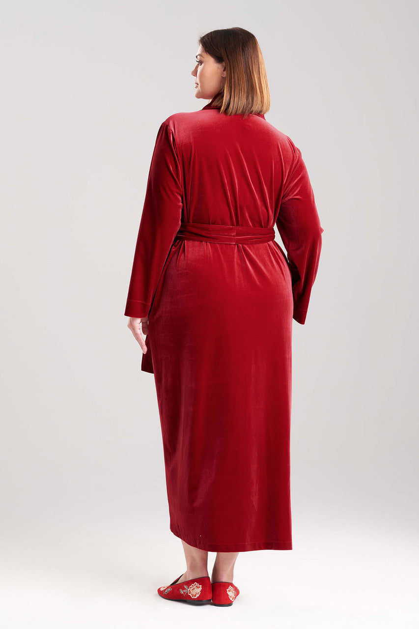 Buy Natalie Velvet Robe in Brocade Red Online Brocade Red