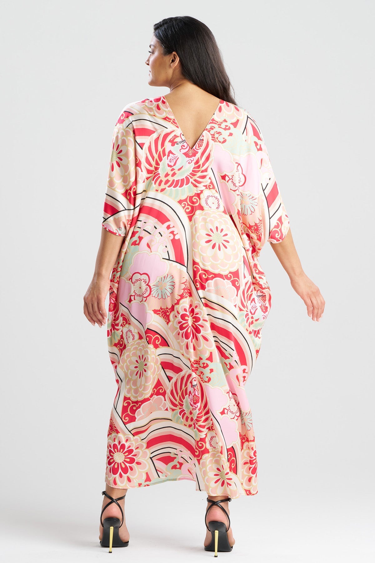 Medallion V-Neck Caftan Pink