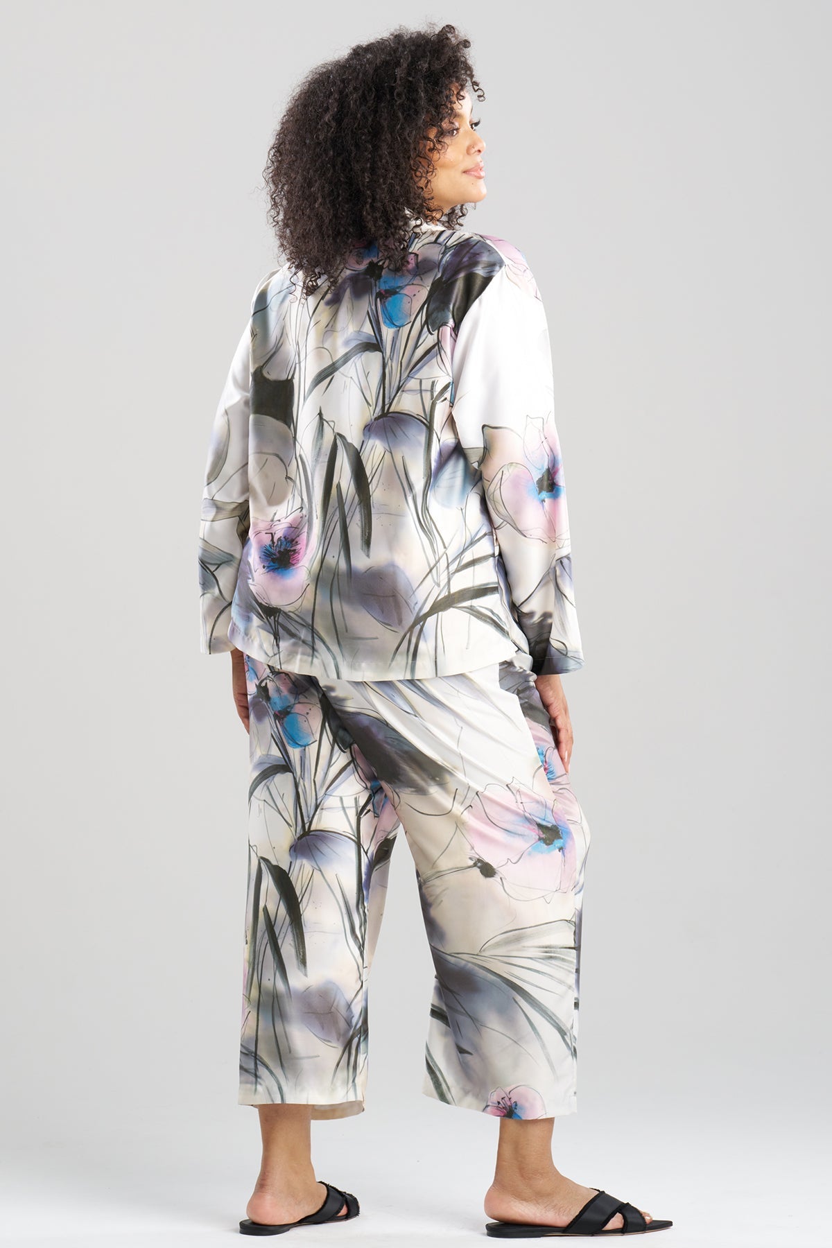 Hiyaku Printed Charmeuse Notch PJ Multi