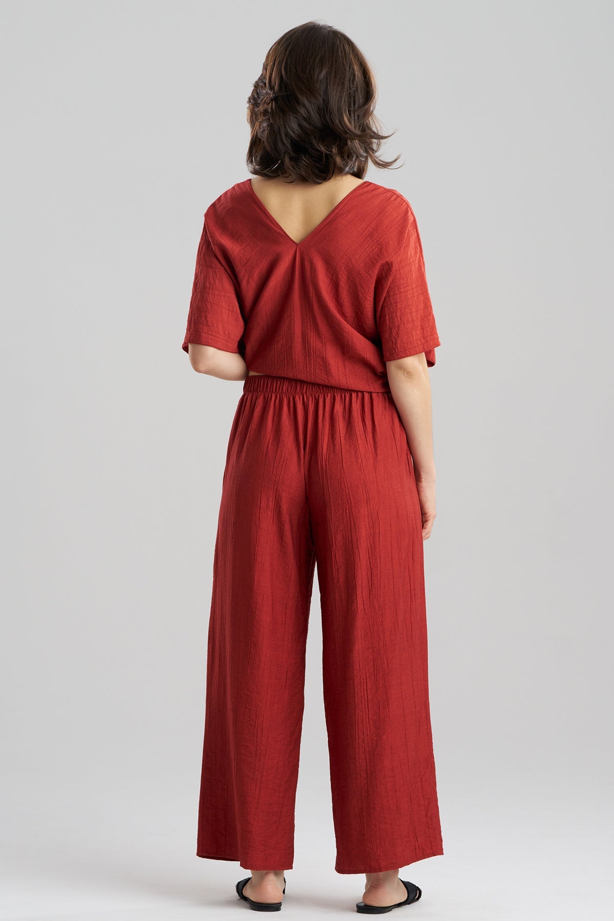 Terra Foil Crinkle Pants Brick