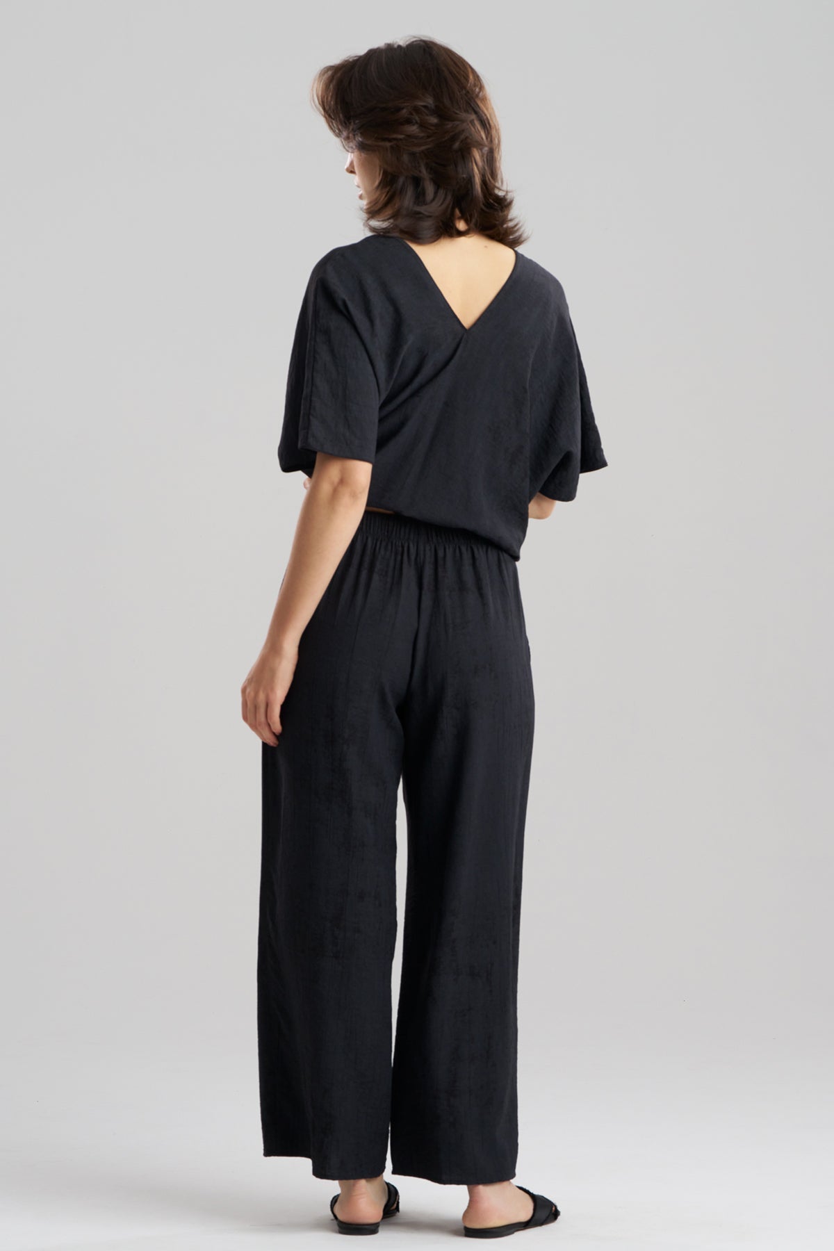 Terra Foil Crinkle Pants Black