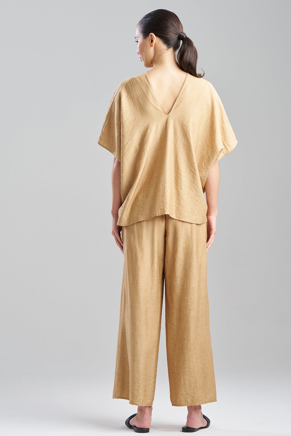 Terra Foil Crinkle Caftan Shirt Cavern Clay