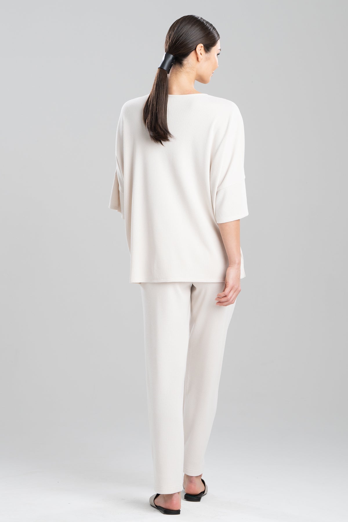 Tranquility Waffle V-Neck Top White Opal