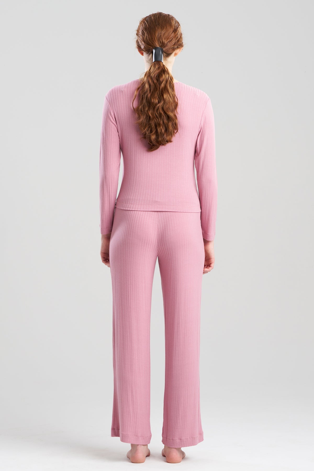 Skye Rib Ease Long Sleeve Top Tea Pink