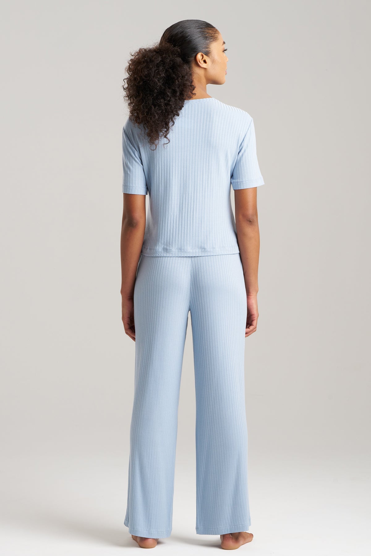 Skye Rib Ease Short Sleeve Top Blue Sky
