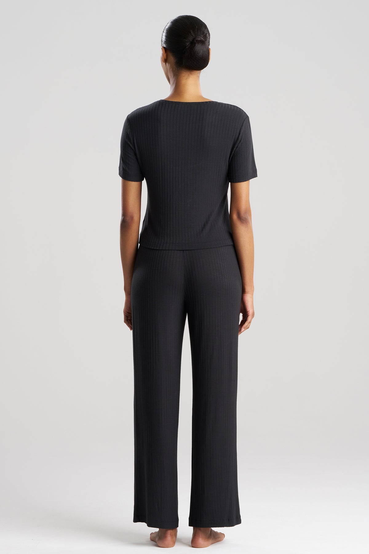 Skye Rib Ease Short Sleeve Top Black