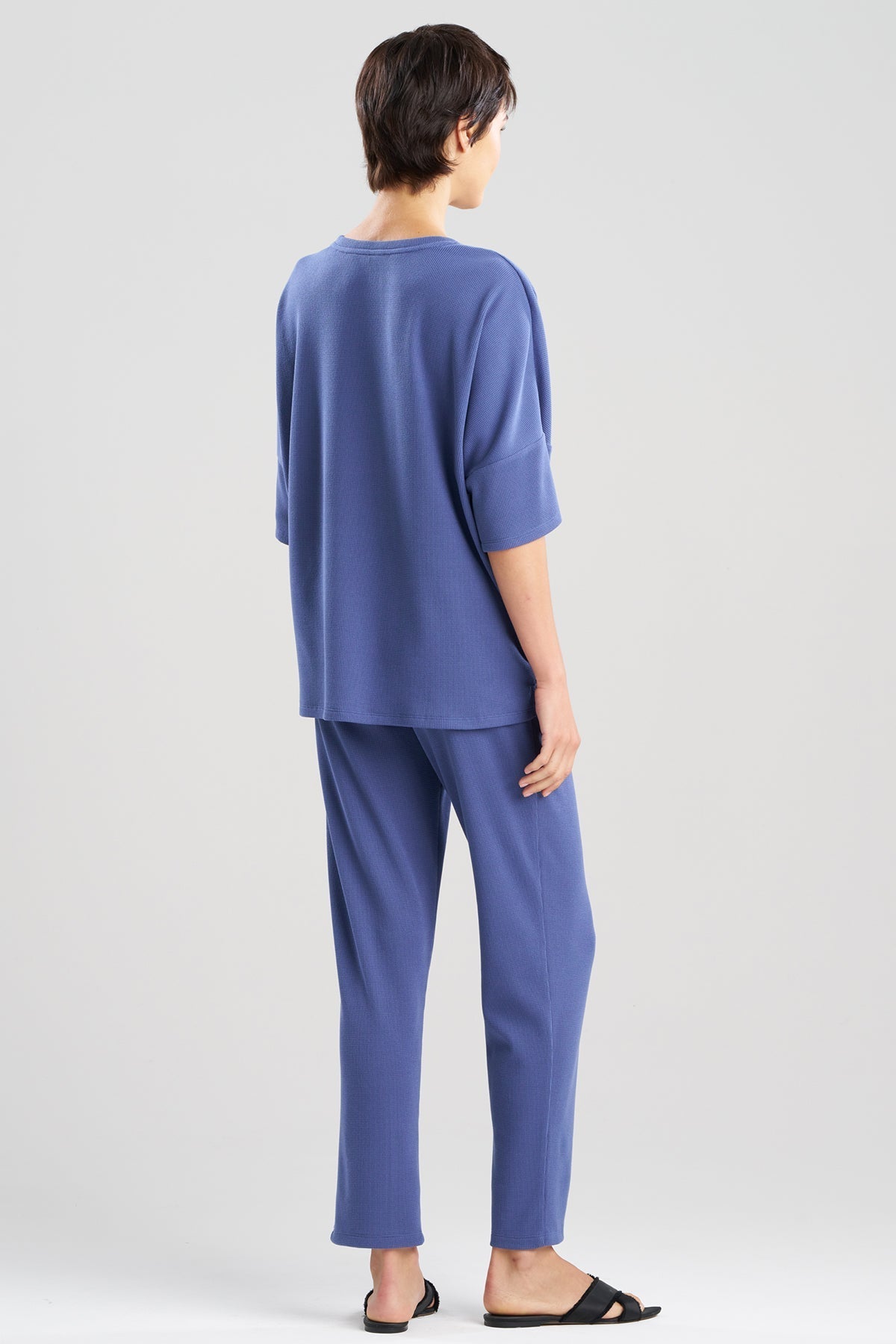Tranquility Waffle V-Neck Top Indigo