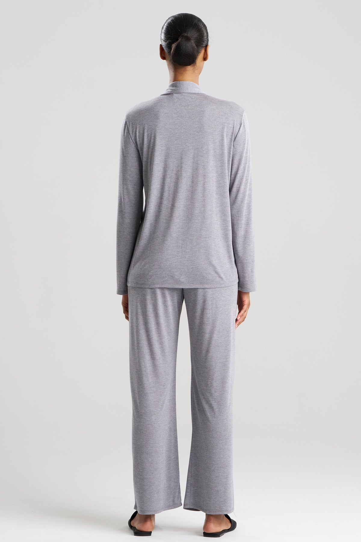 Shangri-La Embroidered TENCEL™ Notch PJ Heather Grey