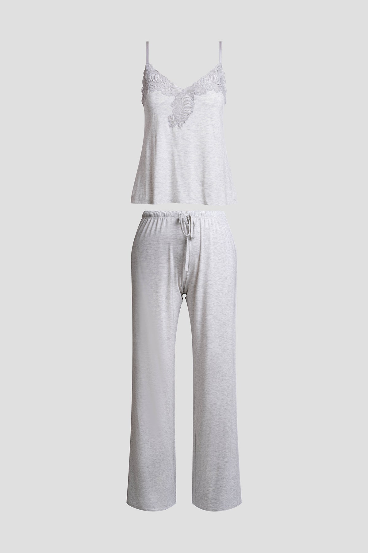 Buy Feathers Essentials Lenzing™ Ecovero™ Viscose Lace Cami PJ in Light Heather Grey Online Light Heather Grey