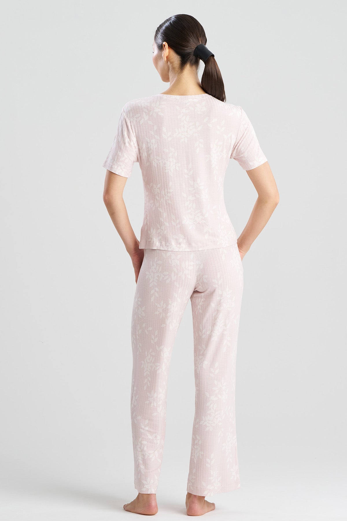 Aria Printed Rib Ease PJ Shell Pink