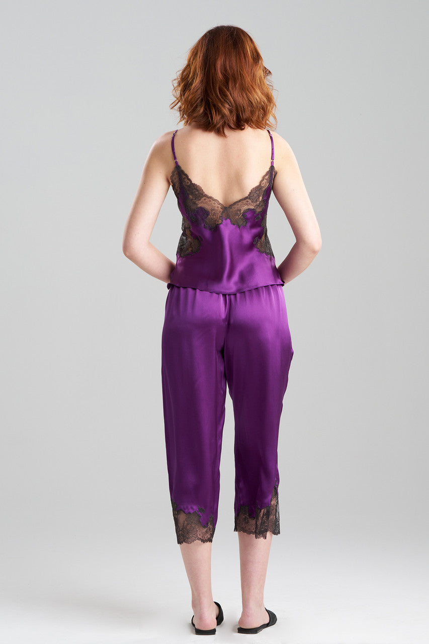 Buy Lolita Lace Trim Silk Cami PJ in Imperial Purple/Ash Black Online Imperial Purple/Ash Black