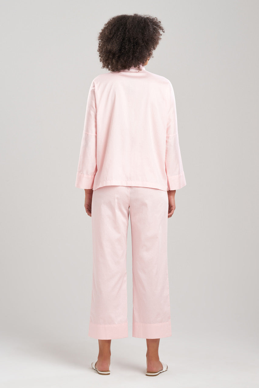 Buy Cotton Sateen Essentials Mandarin PJ in Blush Pink Online Blush Pink
