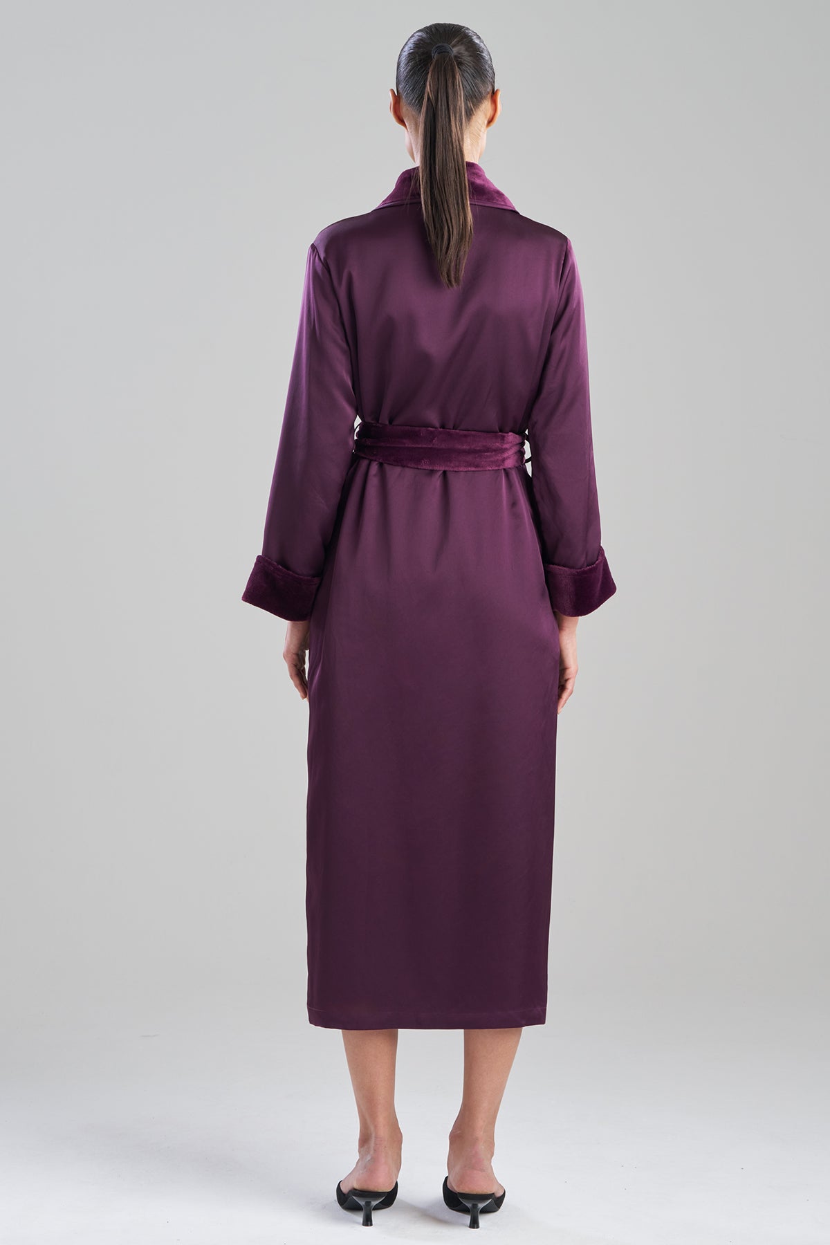 Satin Plush Robe Bordeaux