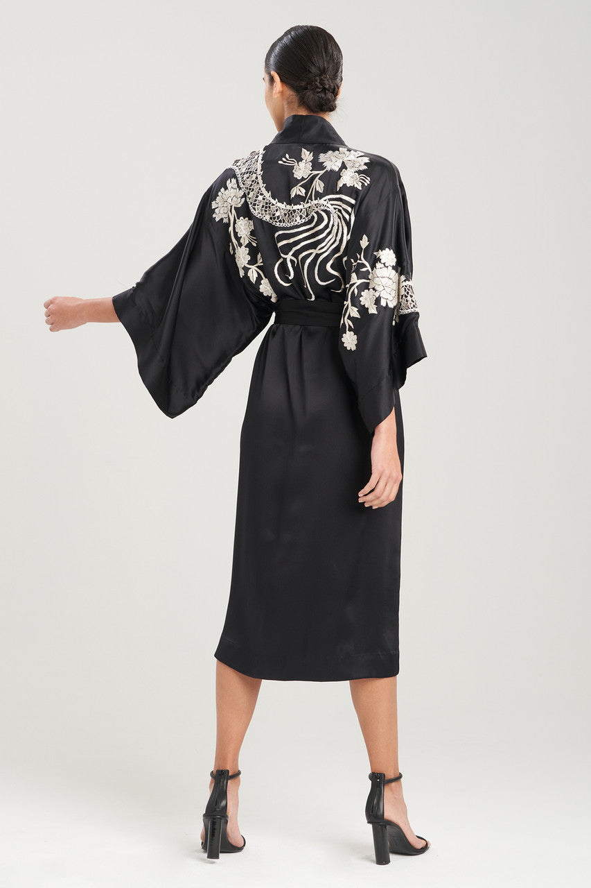 Buy Couture Hanaka Dragon Embellished Robe in Black Online Black
