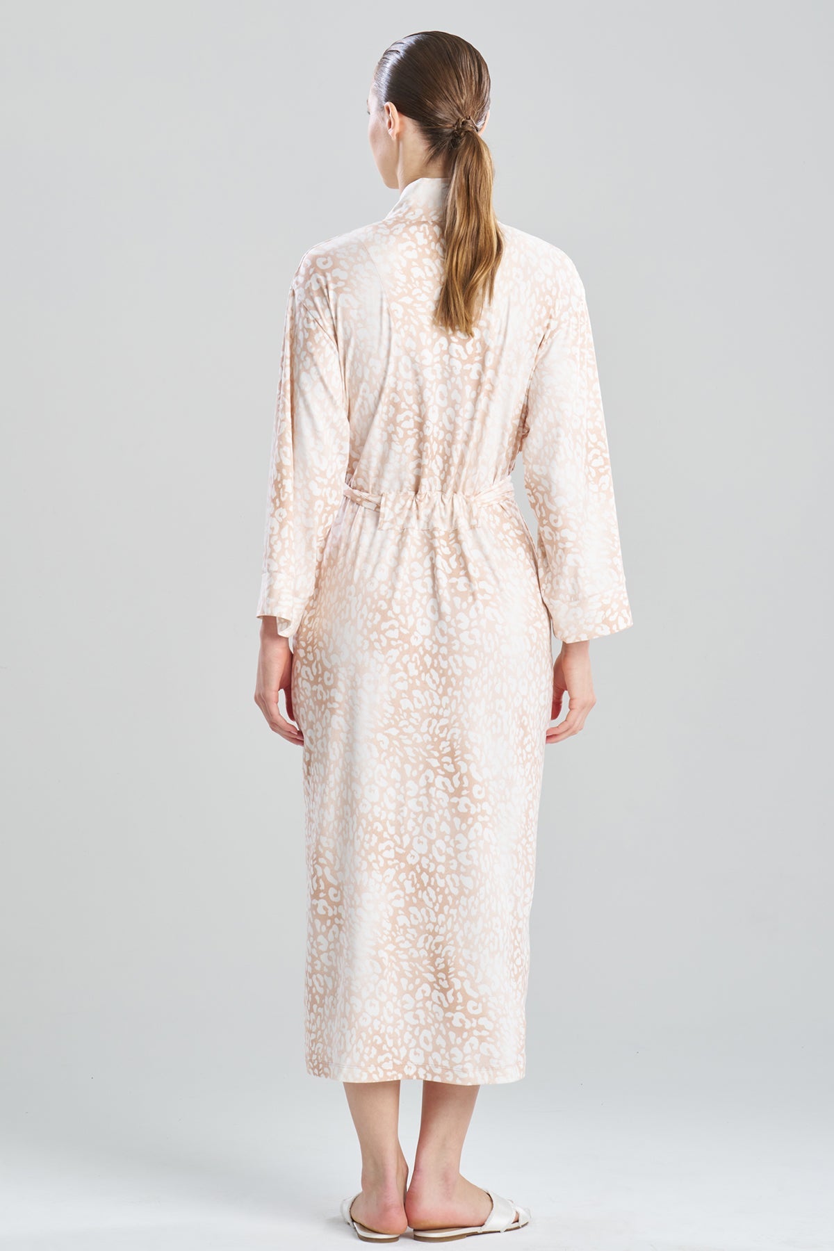 Misty Leopard Cozy Knit Robe Pink Mist