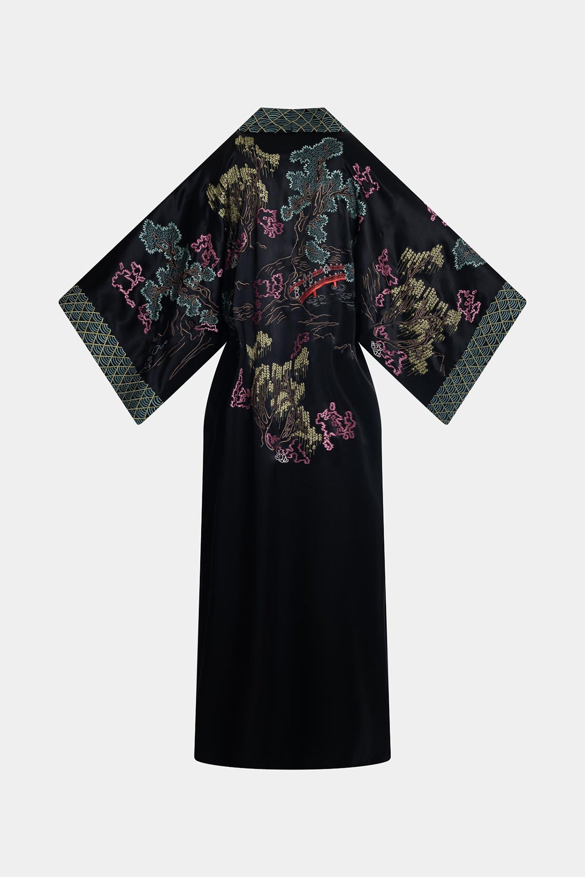 Couture Nara Silk Robe Black Multi