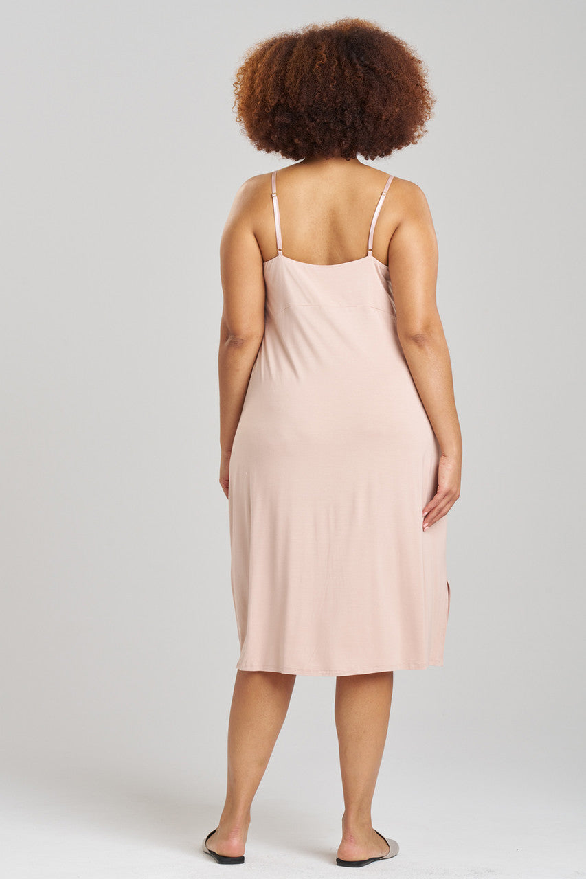 Buy Feathers Essentials Lenzing™ Ecovero™ Viscose Lace Slip Dress in Café Online Café