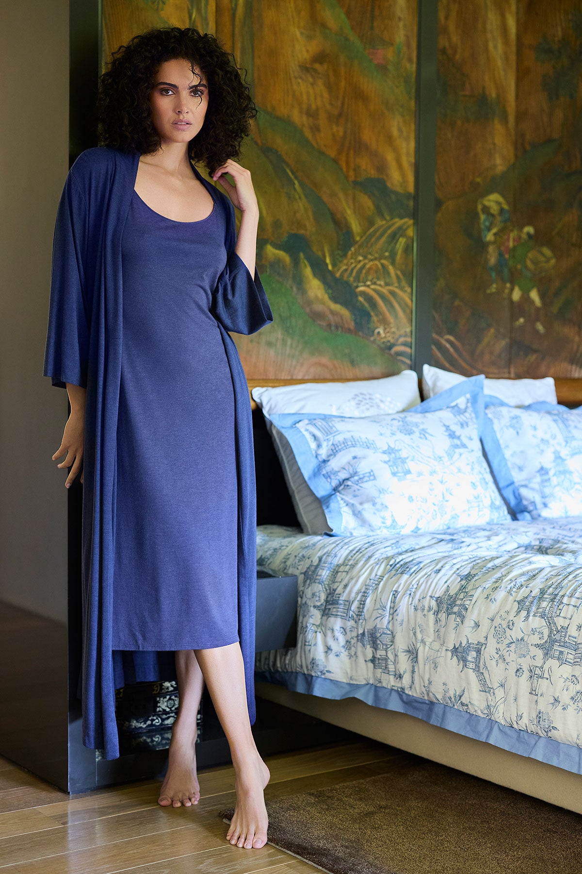 Buy Shangri-La TENCEL™ Gown in Ht Night Blue Online Ht Night Blue
