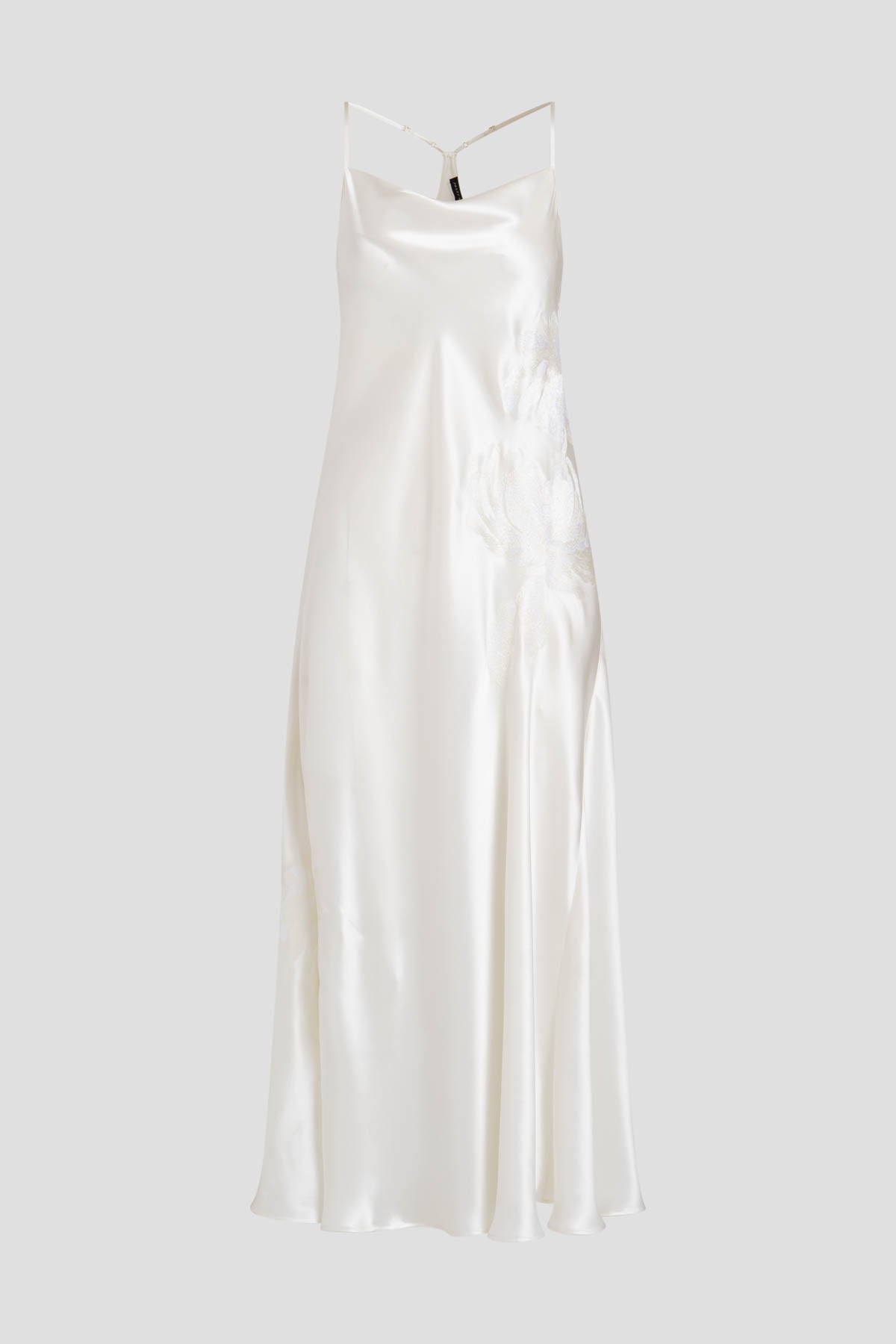 Bridal's Dream Embroidered Silk Slip Dress Warm White