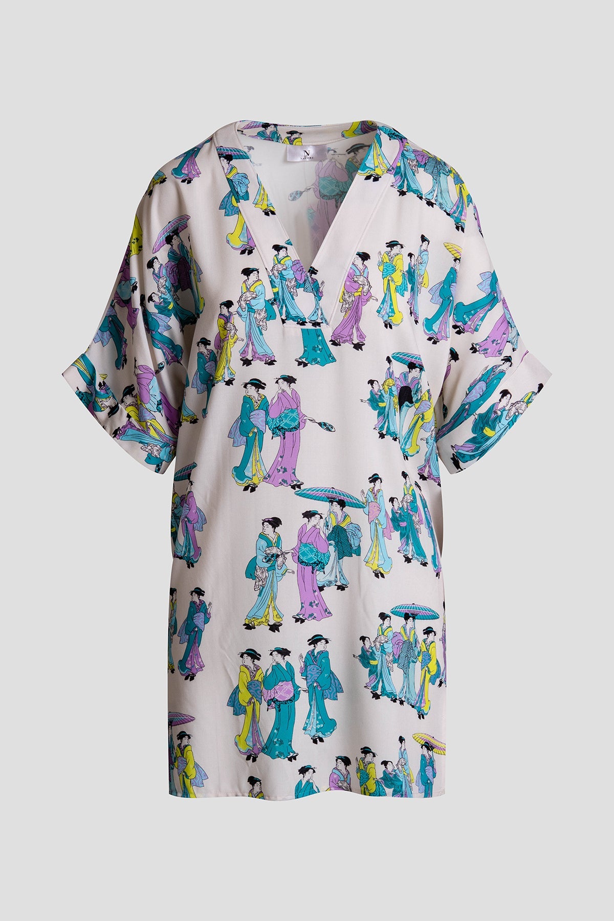 Geisha Challis V-Neck Sleepshirt Alabaster