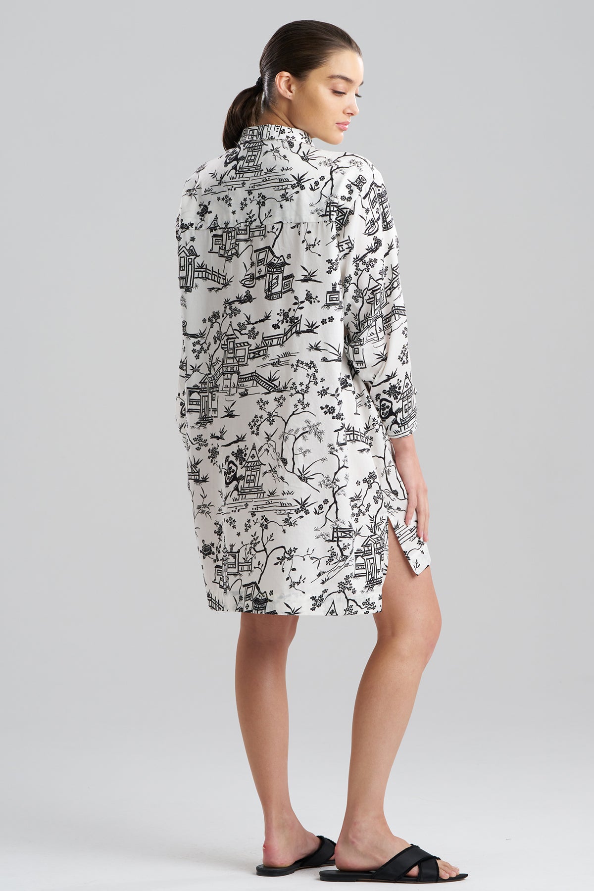 Toile Cotton Sateen Sleepshirt Warm White