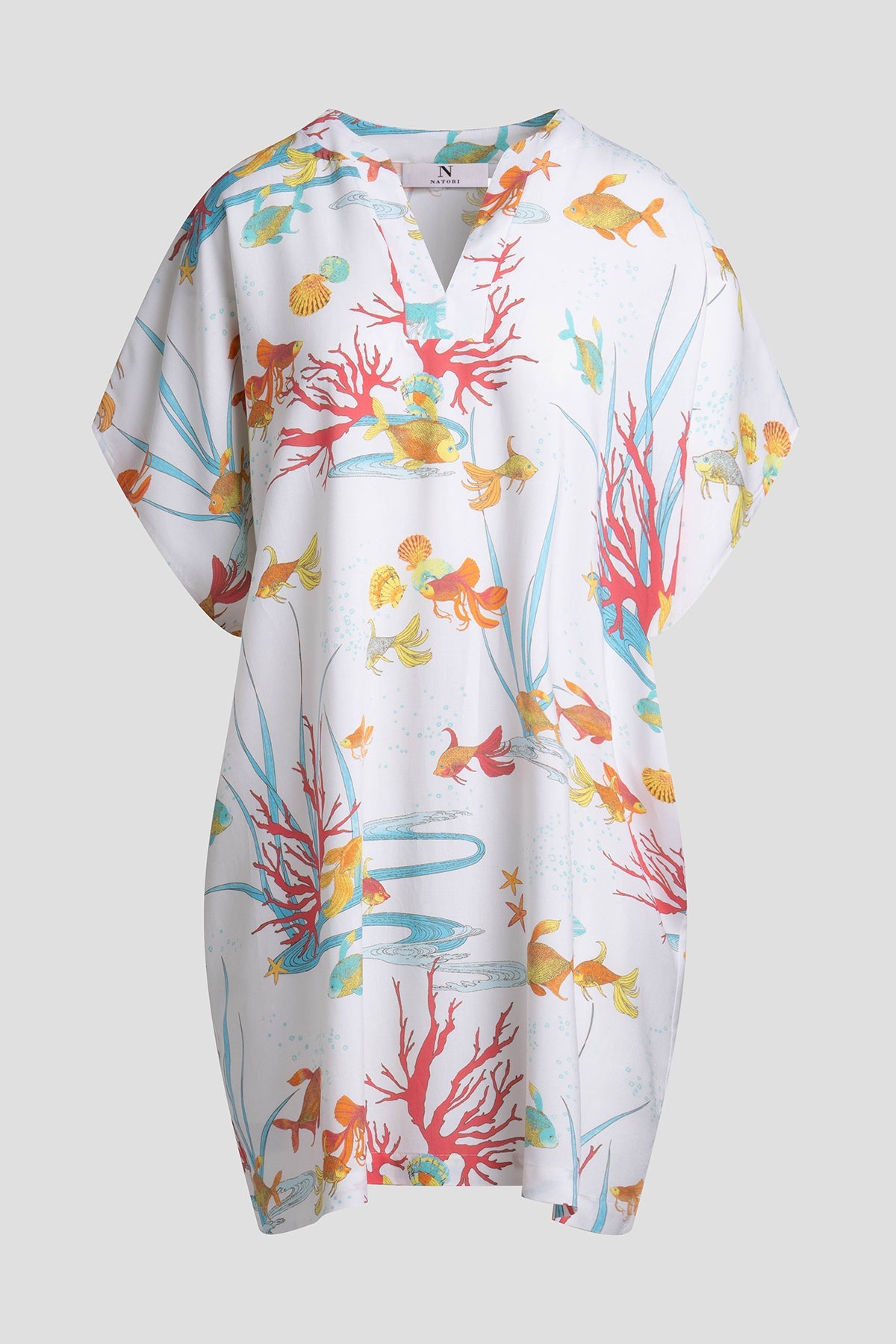 Ocean's Embrace Printed Challis Sleepshirt Warm White