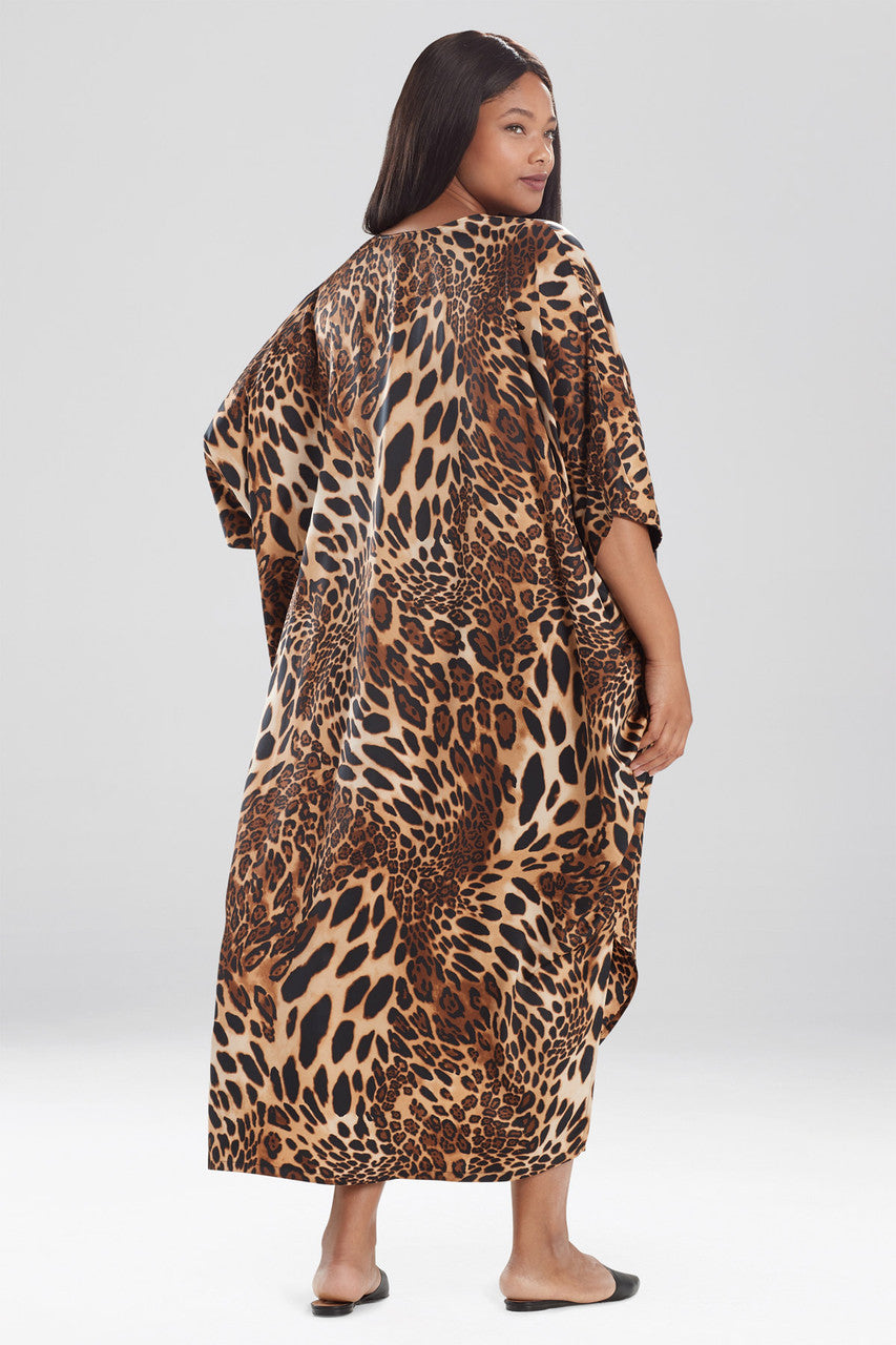 Buy Luxe Leopard Zip Caftan in Chestnut Online Chestnut