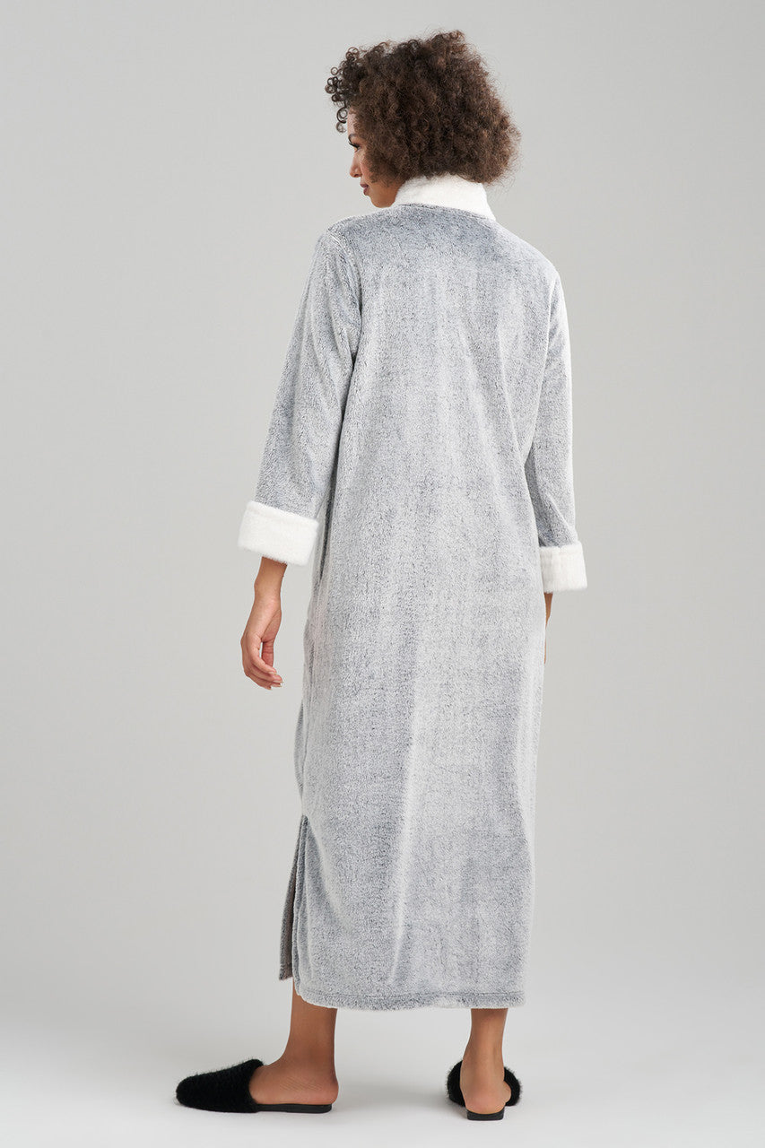 Buy Frosted Cashmere Mandarin Zip Lounger in Black Online Black