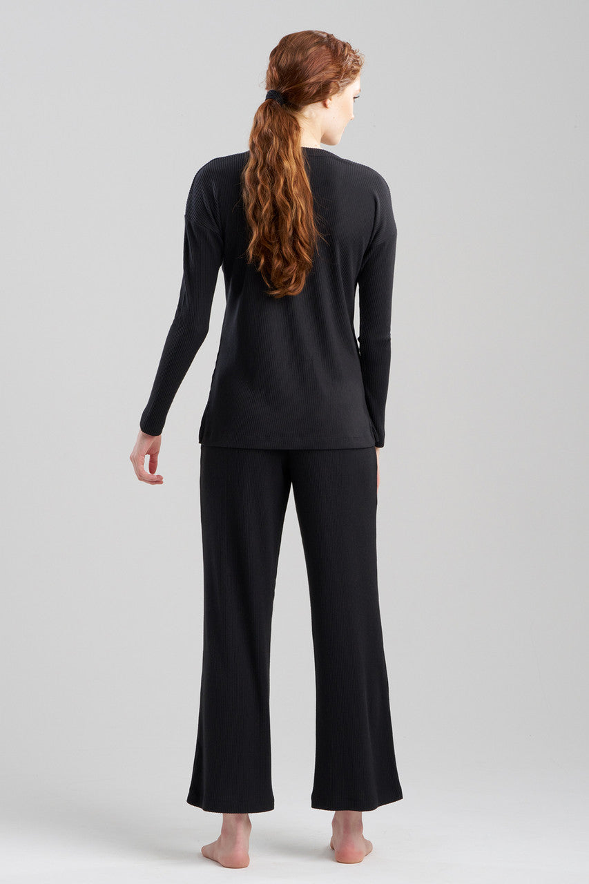 Buy Eden Rib Knit Everywhere V-Neck Top in Black Online Black