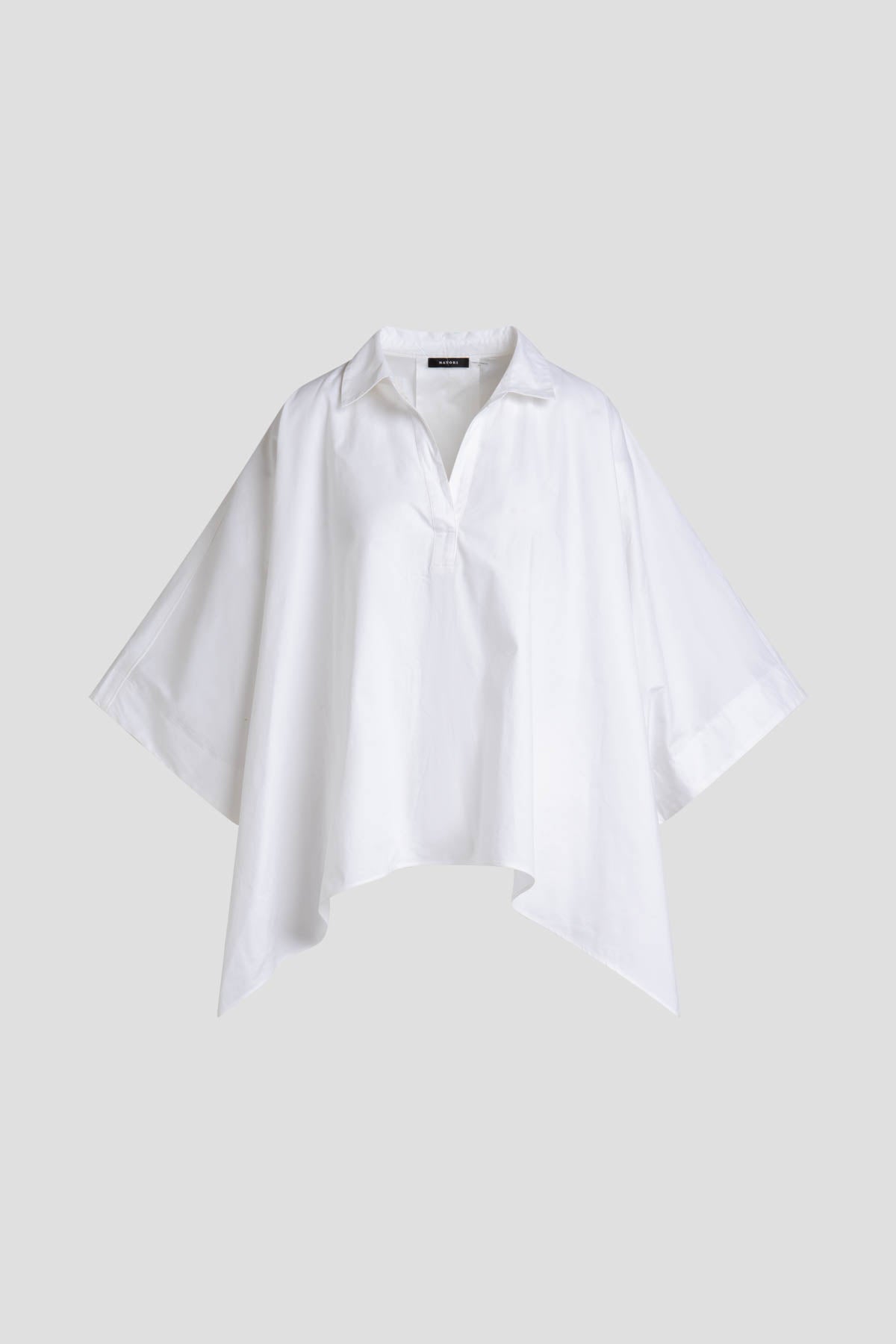 Cotton Poplin Oversized Caftan Shirt White