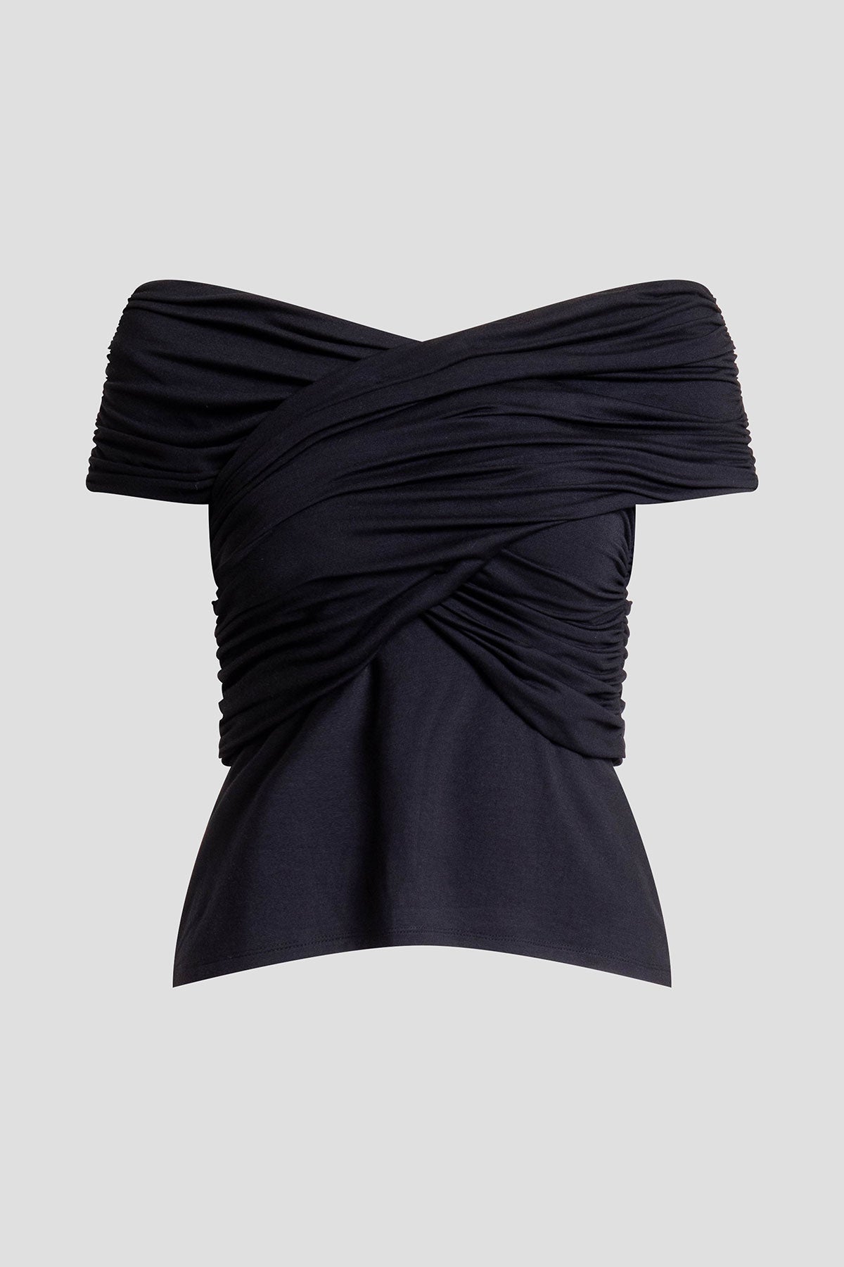 Feather Lightweight Knit Criss Cross Top Black