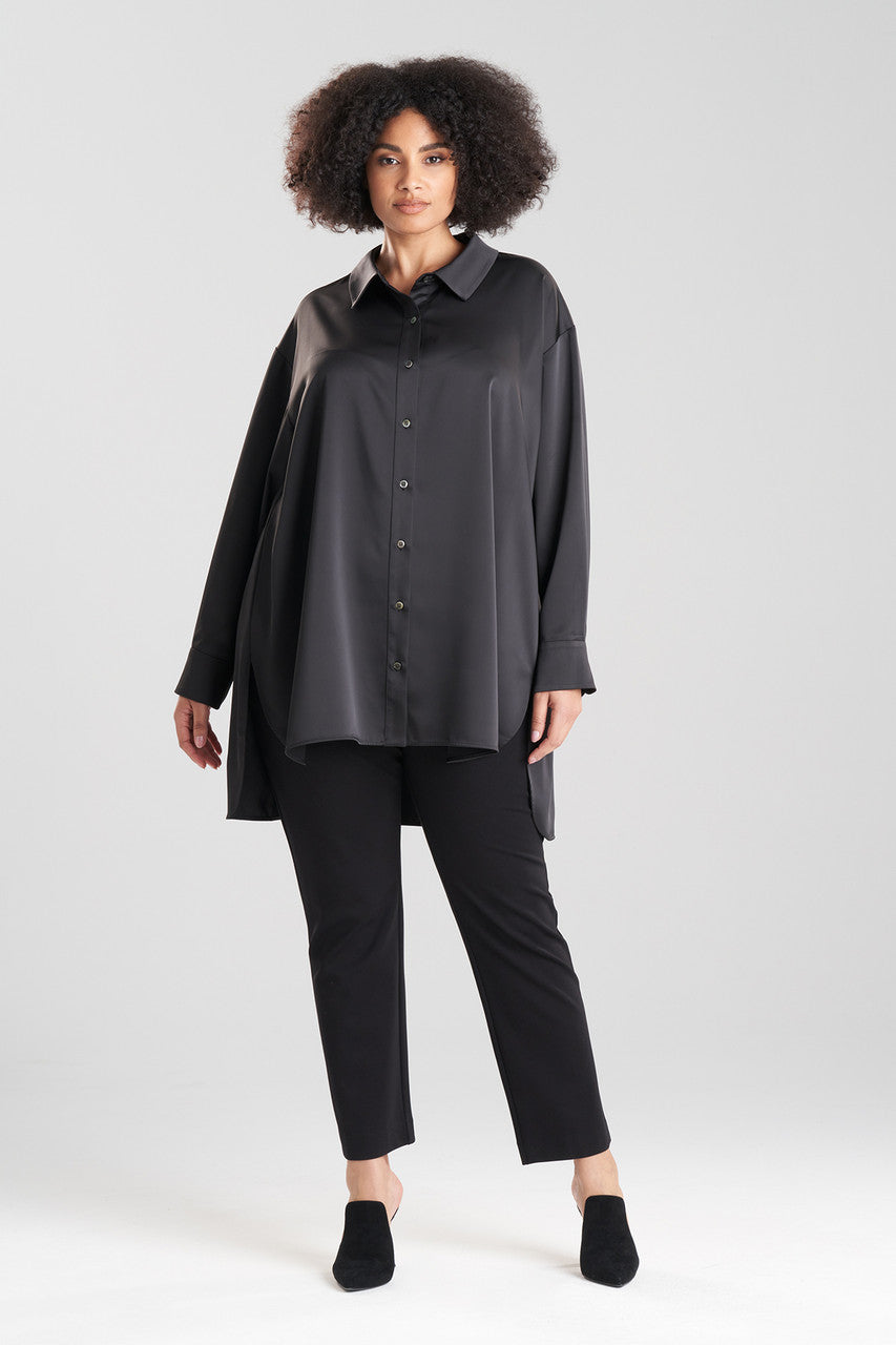 Buy Luxe Charmeuse Shirt in Black Online Black