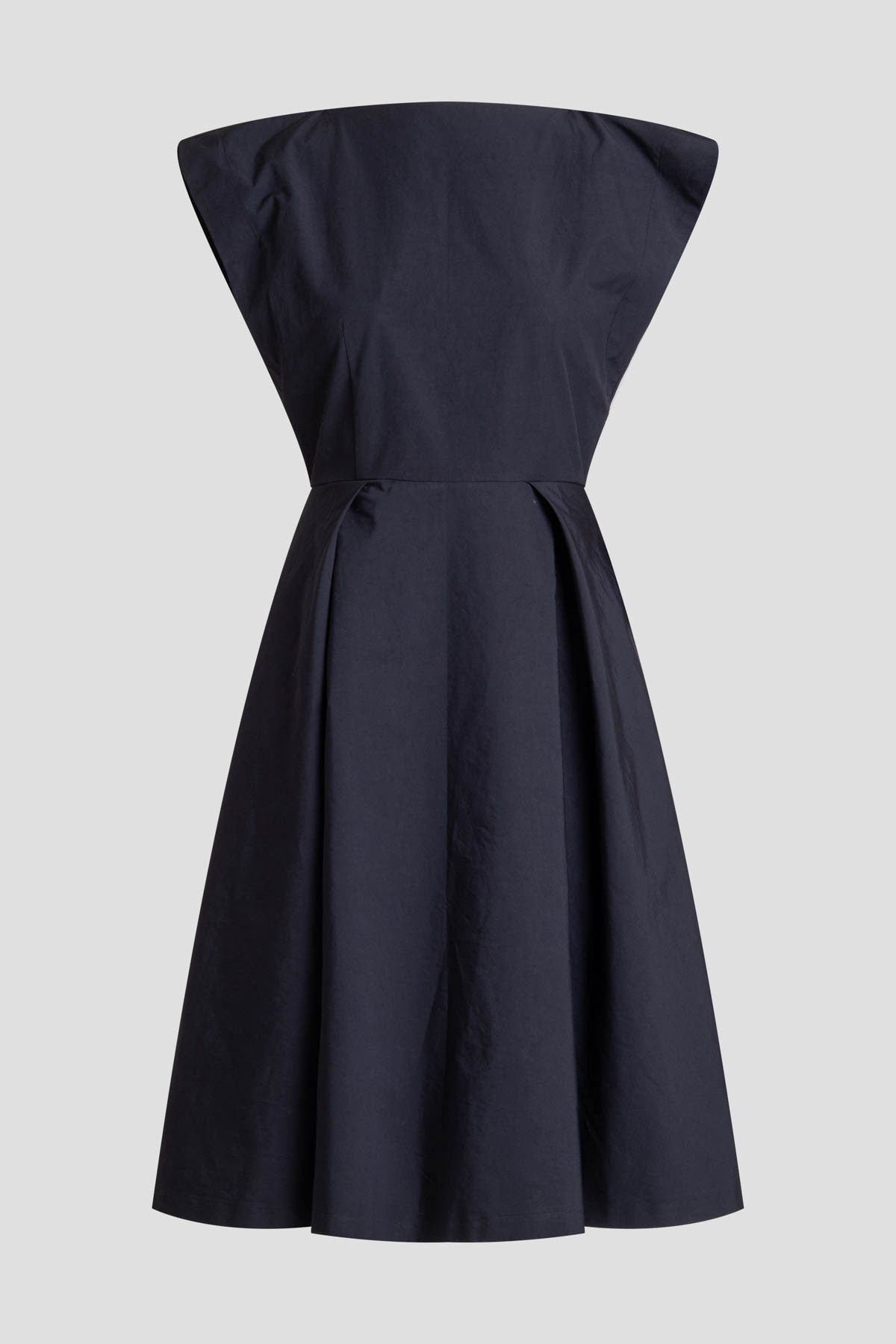 Tech Cotton Taffeta Fit & Flare Dress Black