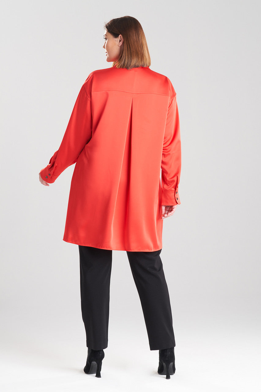 Buy Luxe Charmeuse Shirt in Red Online Red