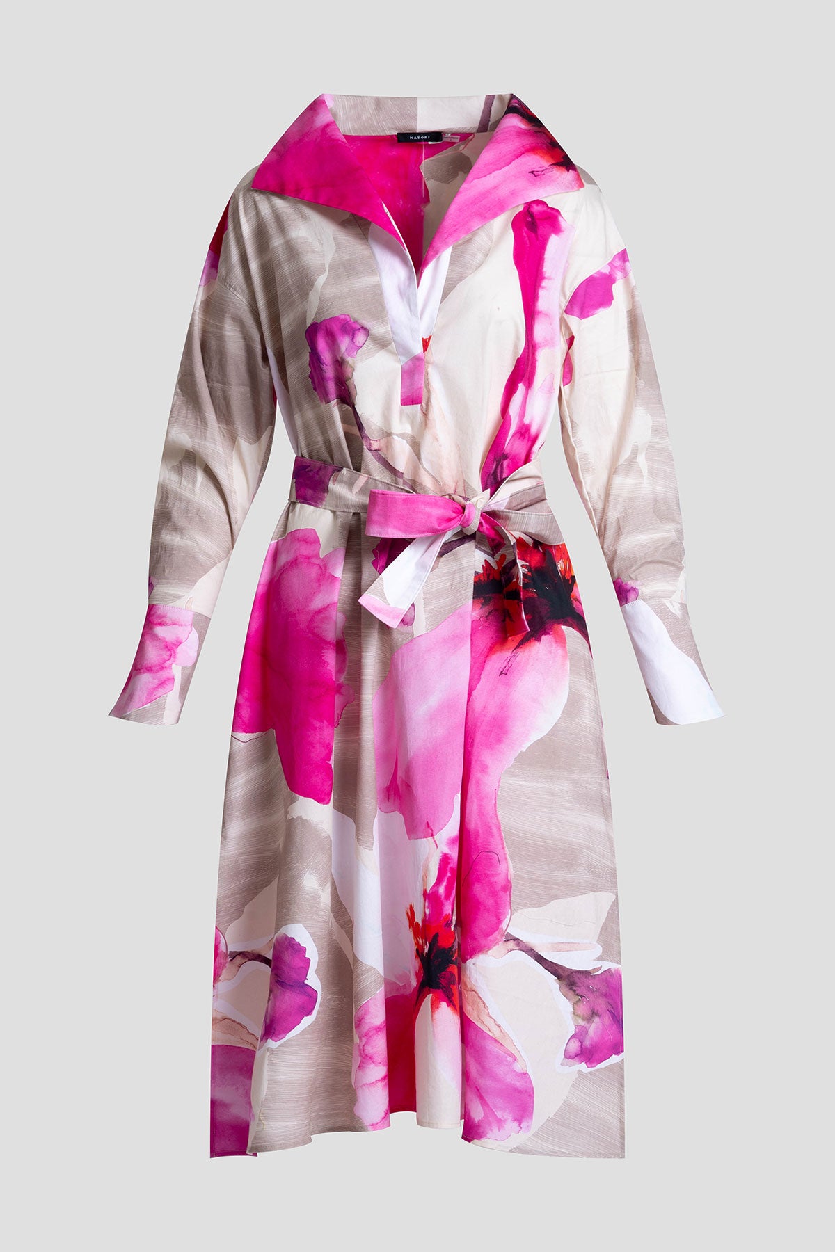 Orchid Cotton Poplin Oversized Pull Over Shirtdress Fresh Pink