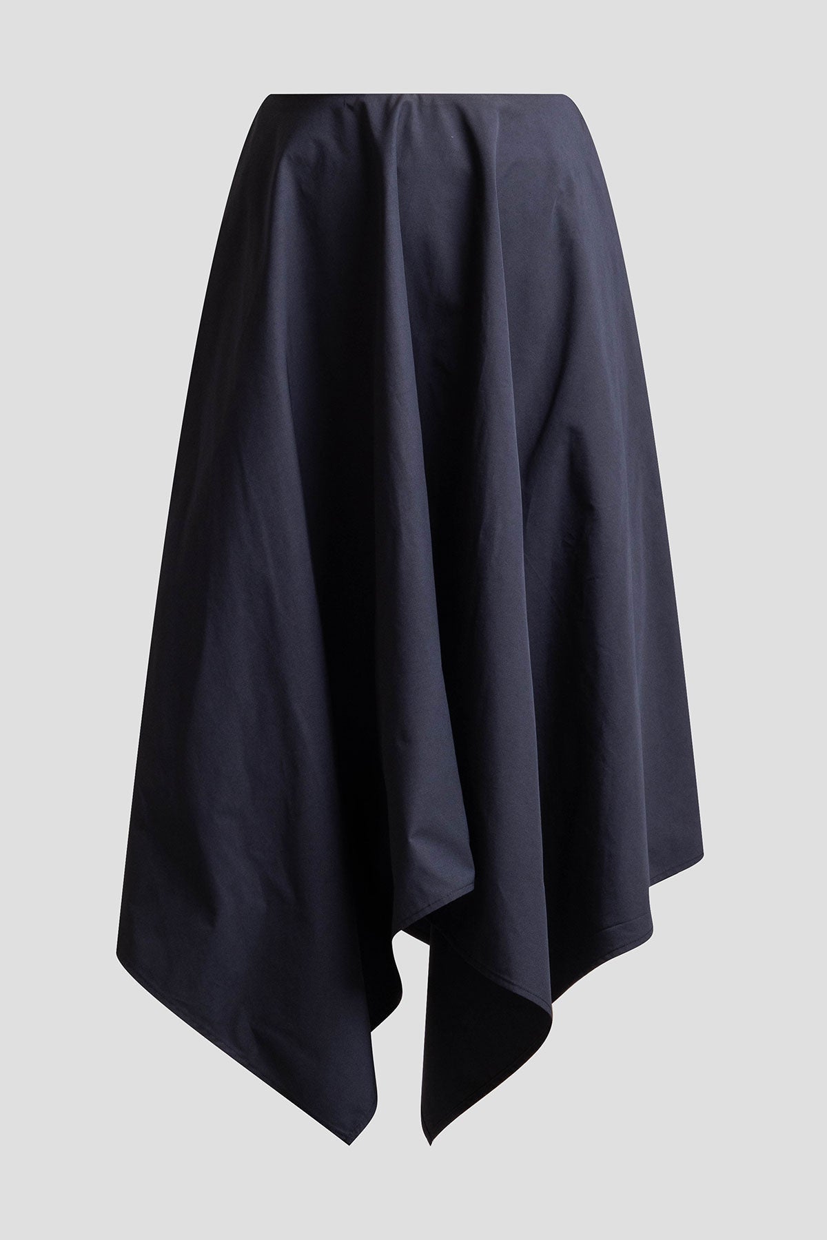 Tech Cotton Taffeta Handkerchief Hem Skirt Black