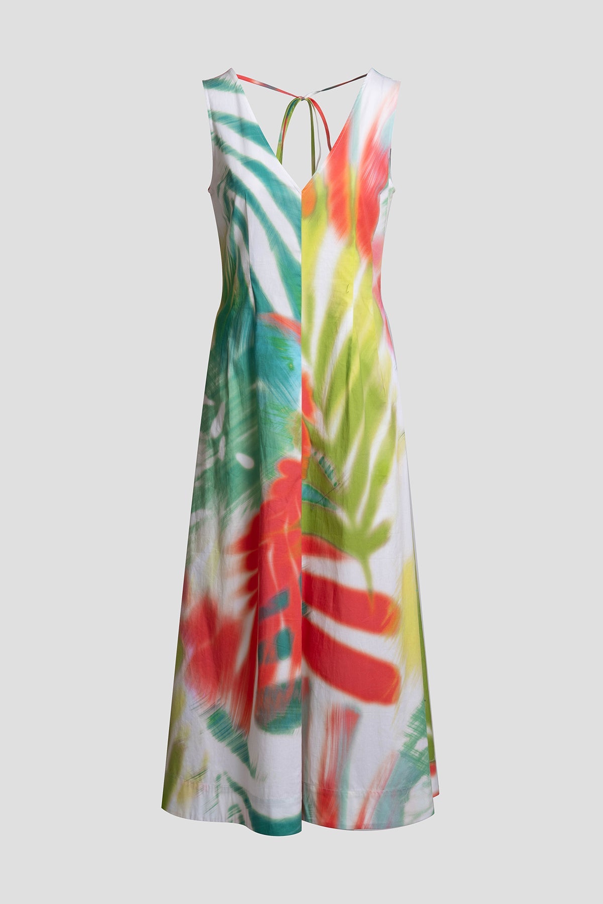 Usami Cotton V-Neck Maxi Dress Multi