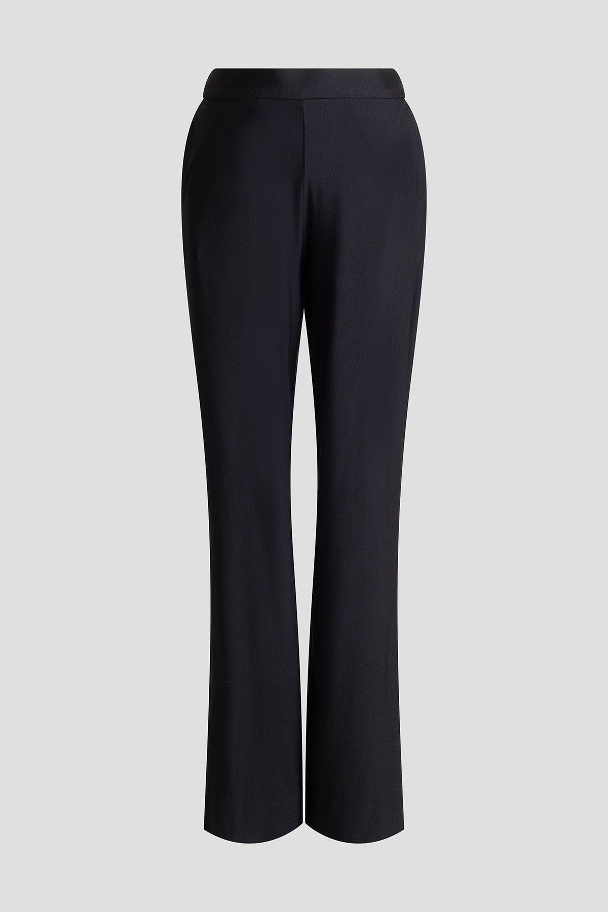 Crepe Knit Wide Pull On Pants Black