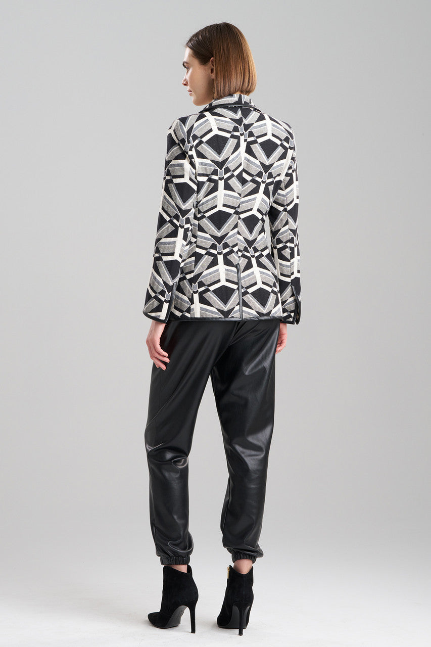 Buy Yantra Notch Lapel Blazer in Black/White Online Black/White