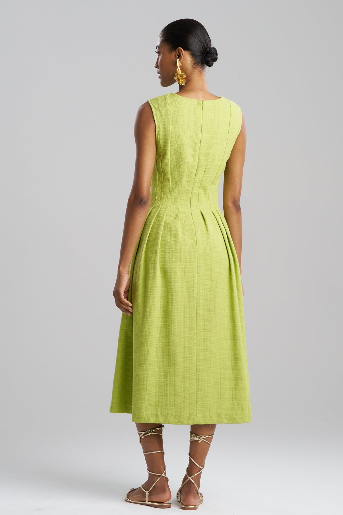 Basketweave Cotton Dress Pear