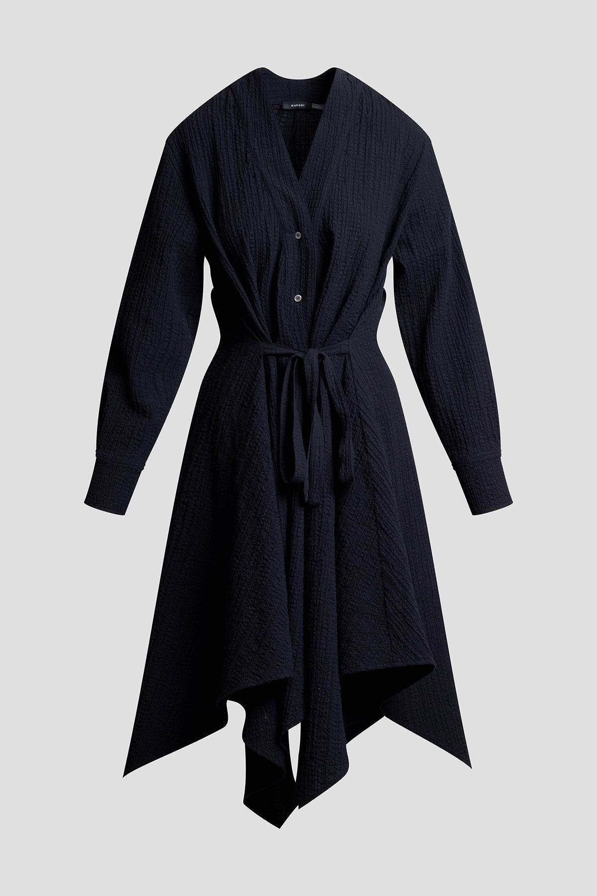 Matelassé Cotton Handkerchief Dress Black