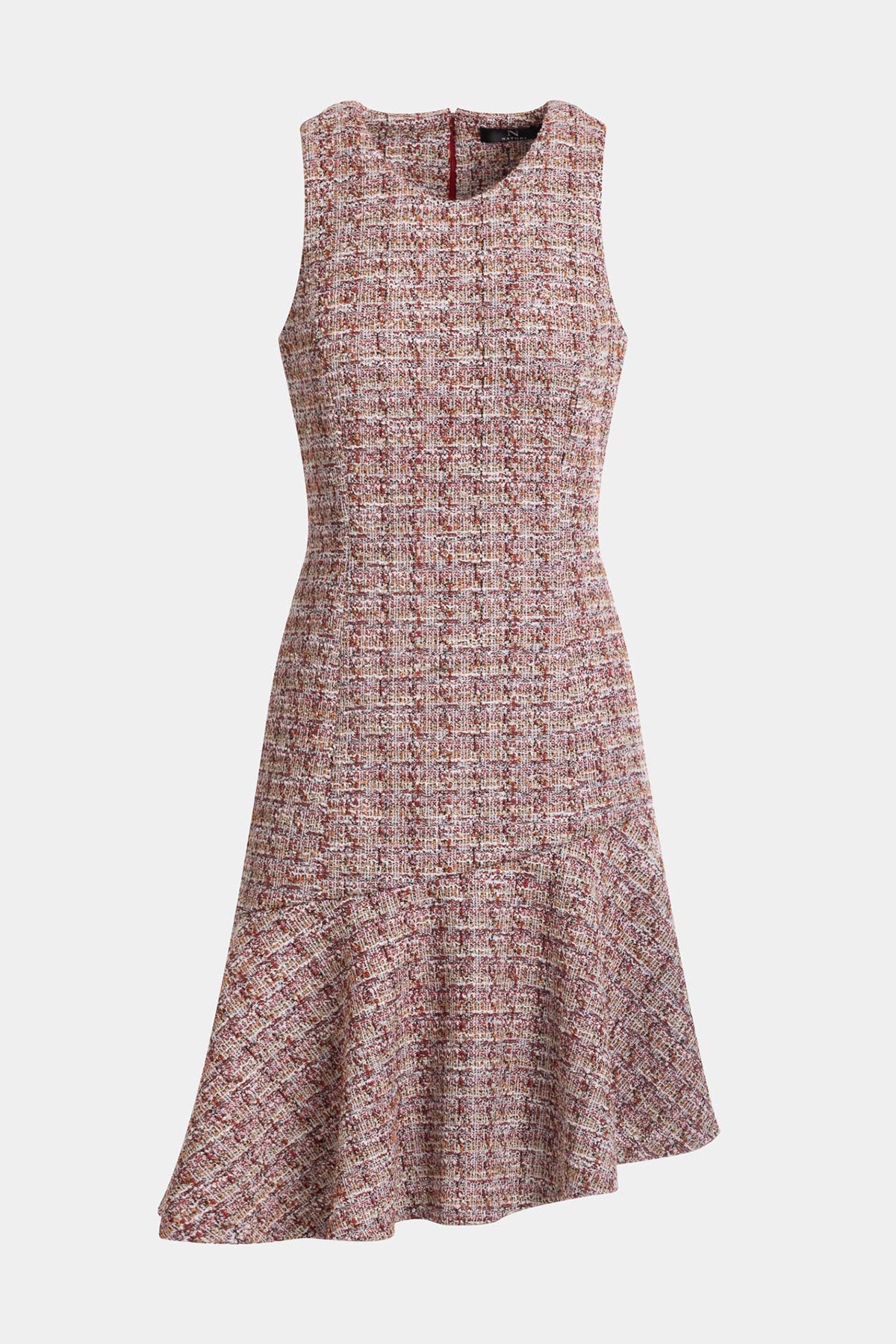 Tweed Sleeveless Flounce Dress Multi