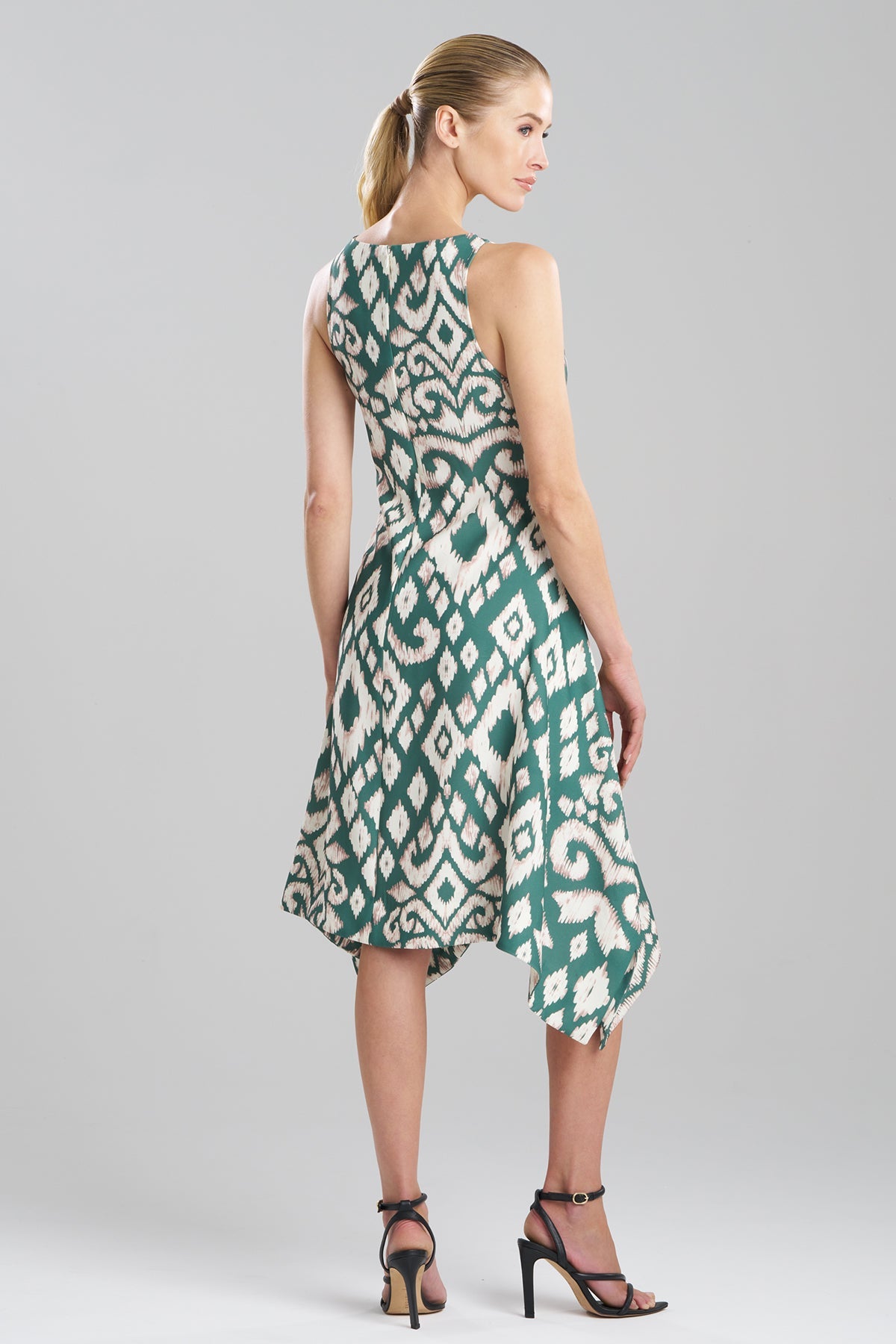 Ginza Woven Crepe Handkerchief Dress Natural/Green
