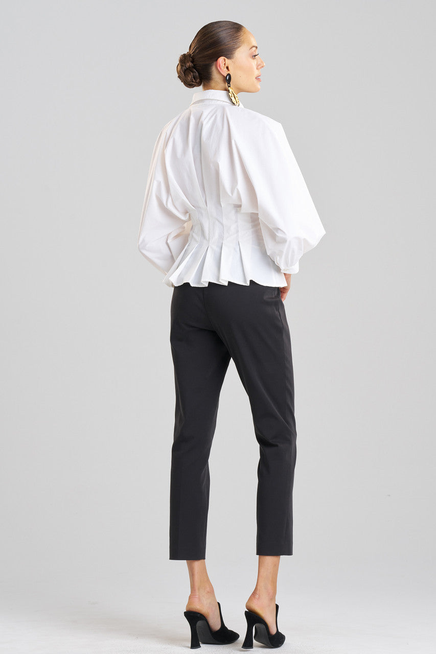 Buy Techno Poplin Pleated Shirt in White Online White