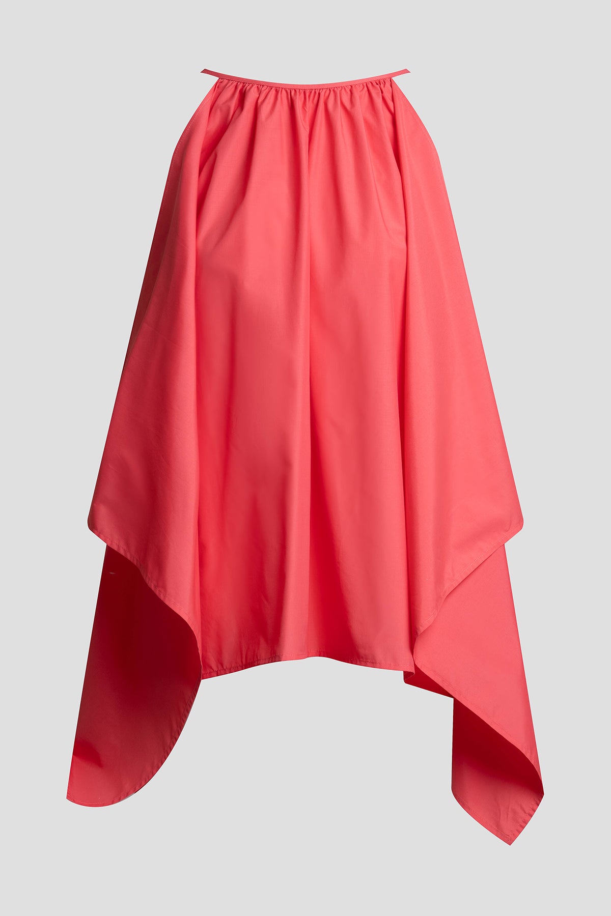 Techno Poplin Handkerchief Top Vivid Coral