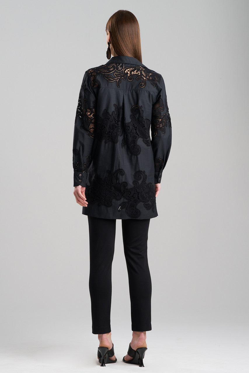 Buy Madeira Cutwork Embroidered Tunic Shirt in Black Online Black