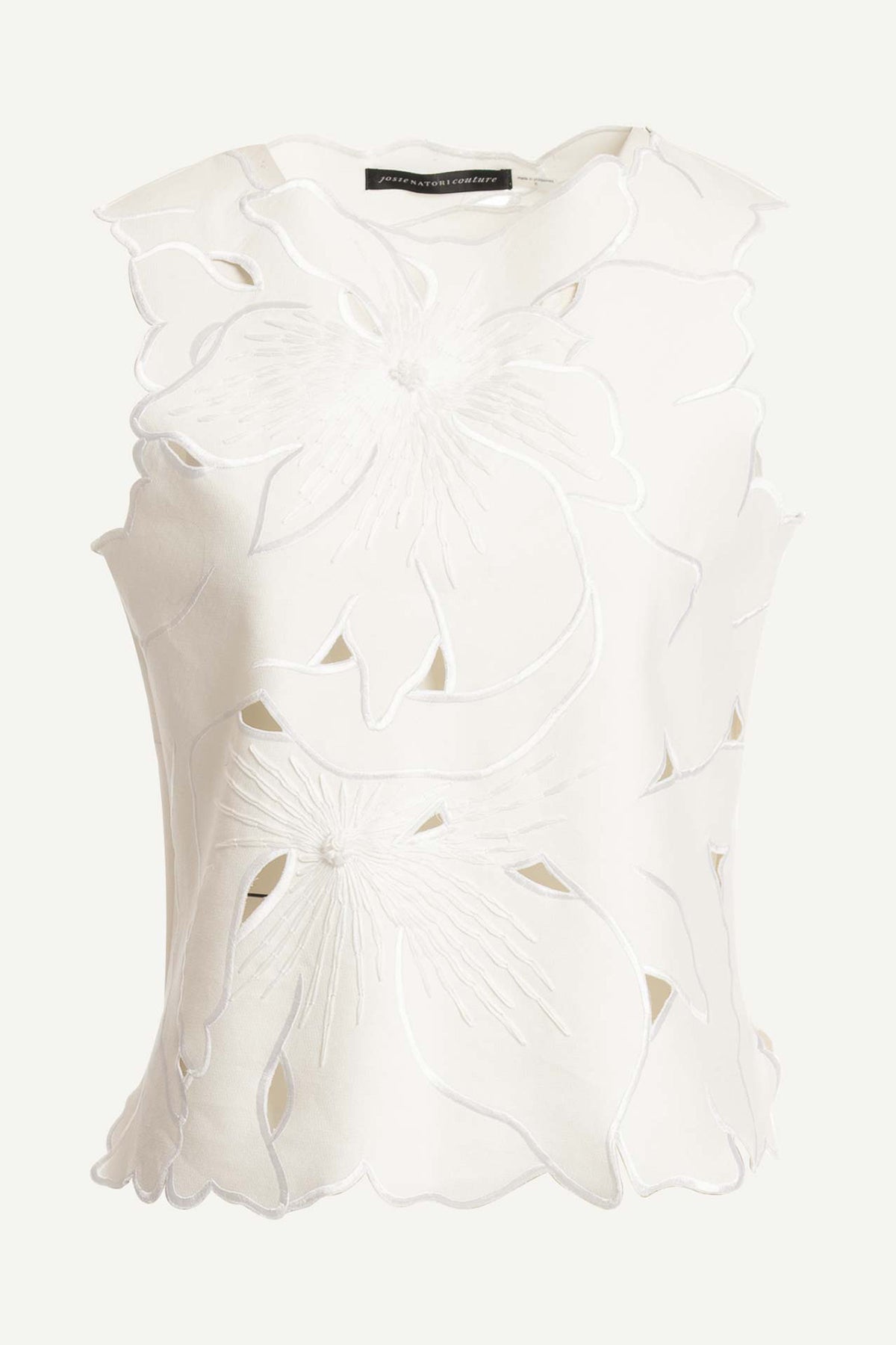 Couture Canvas Embellished Top White